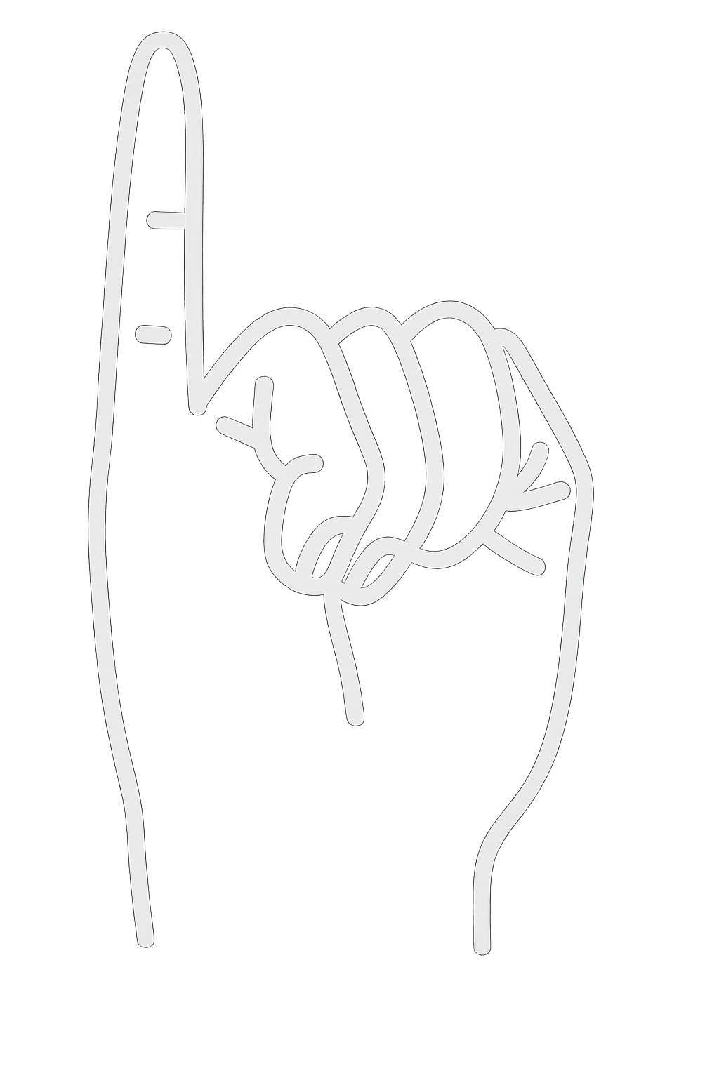 Litera I w języku migowym.