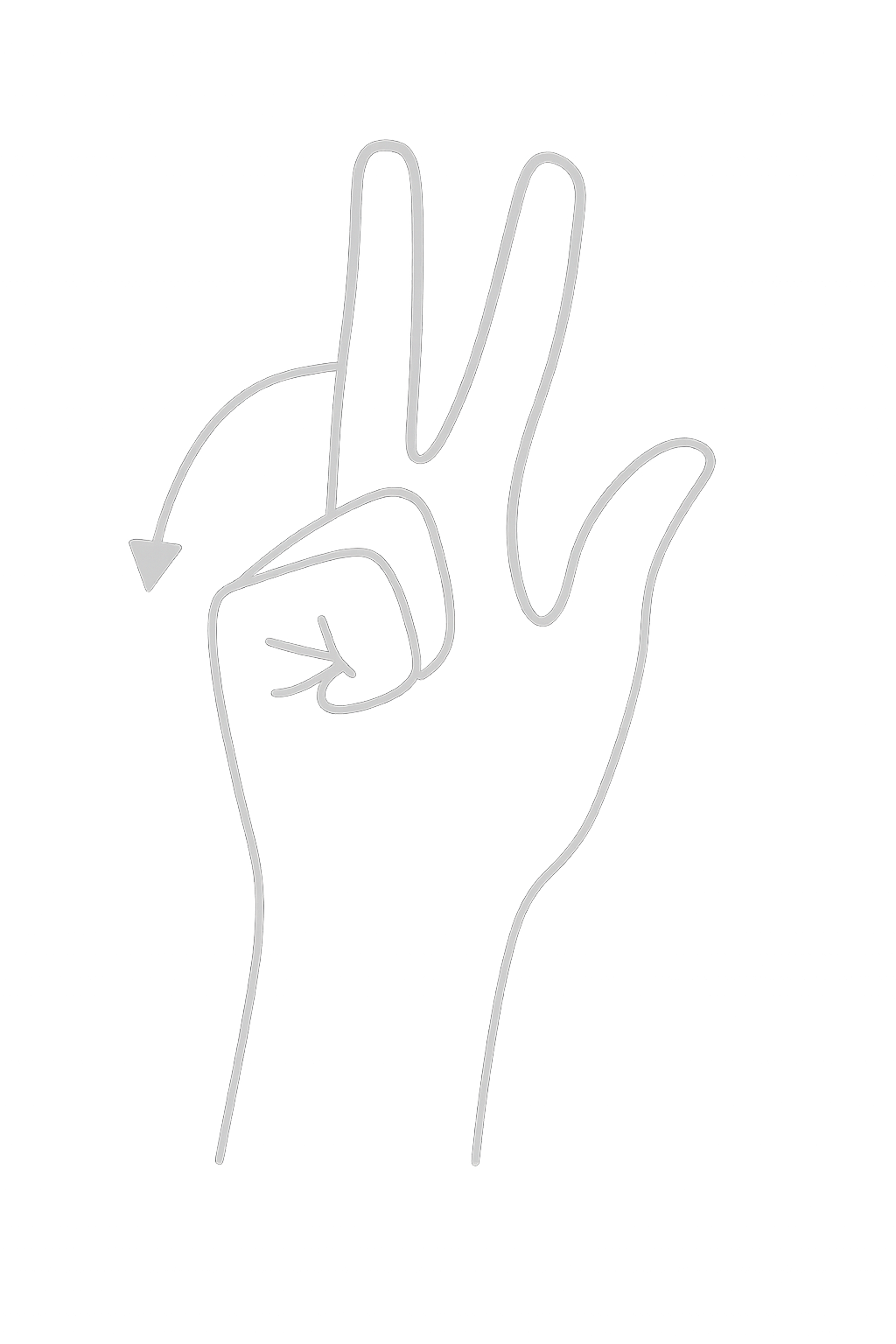 Litera K w języku migowym.