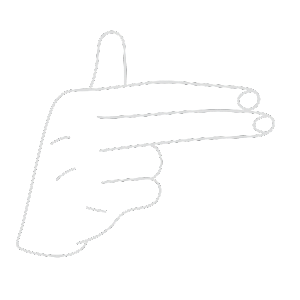 Litera N w języku migowym.